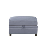 Bois II - Ottoman With Storage - Gray Velvet