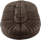 Rummi - Oval Velvet Performance Fabric Upholstered 8 Piece Modular Sectional