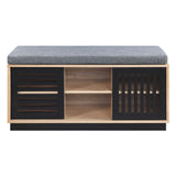 Gamaliel - Bench With Storage - Oak & Espresso