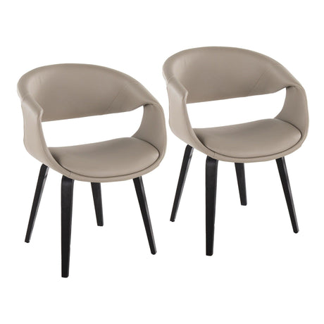Curvo - Upholstered Chair (Set of 2) - Black Wood Legs