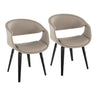 Curvo - Upholstered Chair (Set of 2) - Black Wood Legs