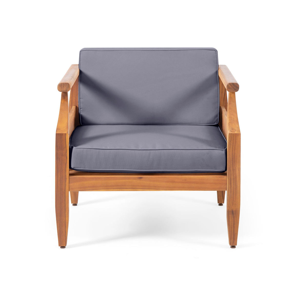 Outdoor Club Chair With Recessed Arms And Cushions