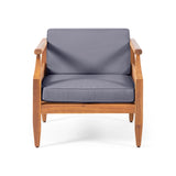 Outdoor Club Chair With Recessed Arms And Cushions