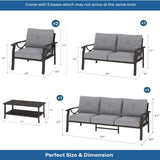 Patio Furniture Set With Coffee Table And Cushions For Backyard