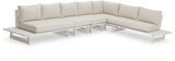 Maldives - 5 Piece Water Resistant Outdoor Patio Modular Sectional With White Base