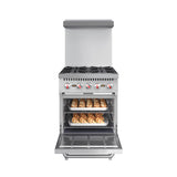 24 in. 4 Burner Commercial Liquid Propane Range with Oven in Stainless-Steel (KM-CR24-LP)