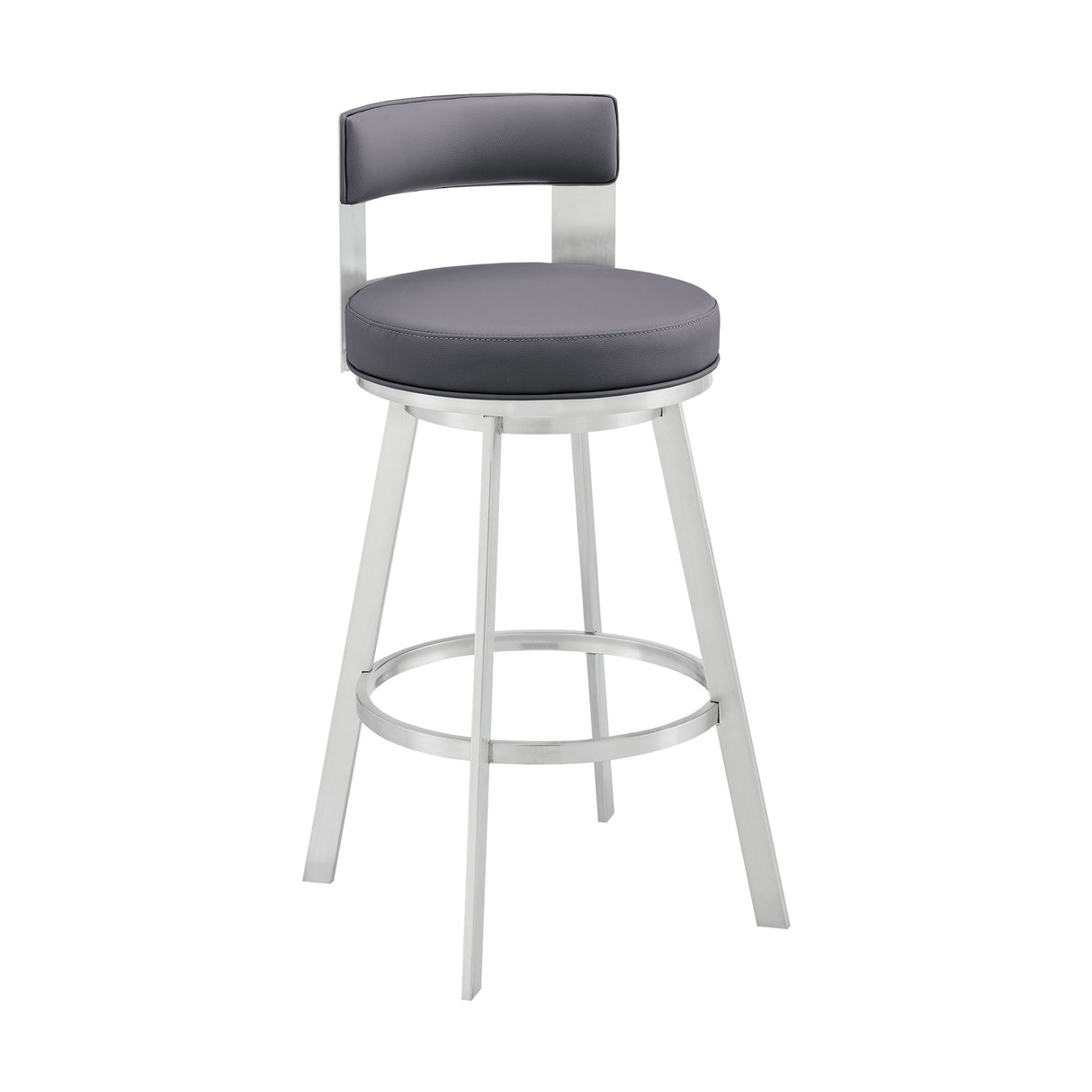 Flynn - Swivel Bar Stool - Brushed Steel