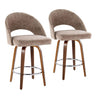 Renee - Upholstered Fixed-Height Barstool (Set of 2) - Whitewashed Wood