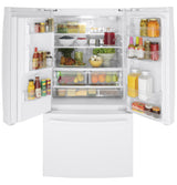 GE GFE26JGMWW - 36 in. 25.6 cu. ft. French Door Refrigerator with Ice & Water Dispenser - White