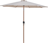 Fiji - Aluminum Patio Umbrella With Round Teak Base