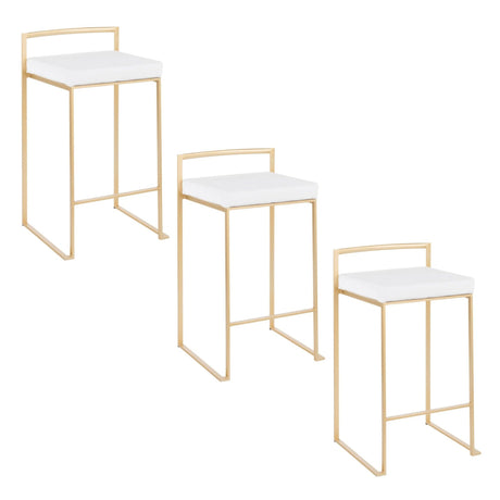 Fuji - Counter Stool With Cushion - Gold Legs