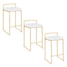 Fuji - Counter Stool With Cushion - Gold Legs