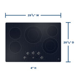 GE JEP5030DTBB - 30 in. 5-Burner Electric Cooktop with Simmer Burner & Power Burner - Black