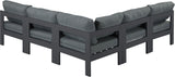 Nizuc - Outdoor Patio 5 Piece Modular Sectional With Gray Frame