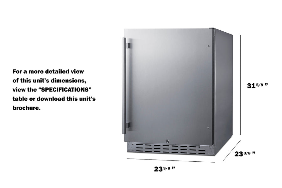 24" Built-In Outdoor Refrigerator, ADA Compliant - (AL55OSCSS)