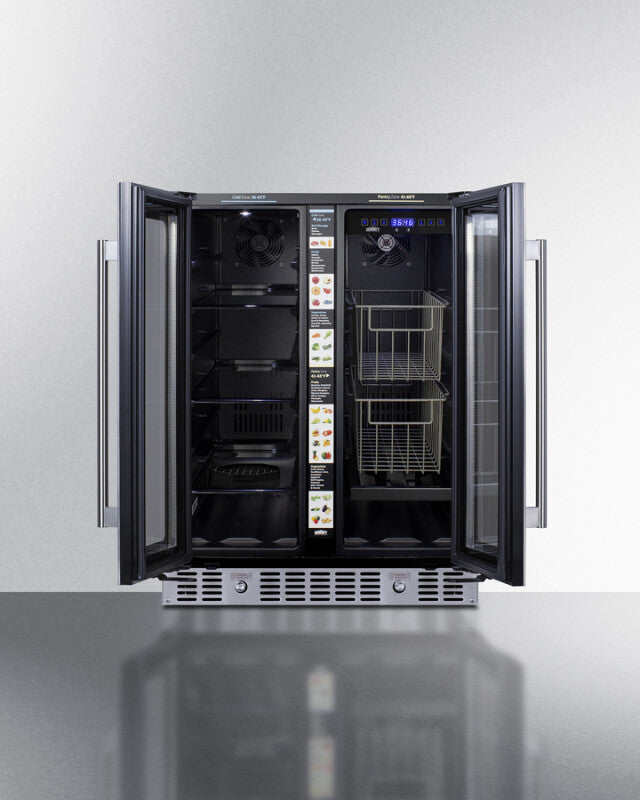 24" Built-in Dual-zone Produce Refrigerator, ADA Compliant - (ALFD24WBVCSSPANTRY)