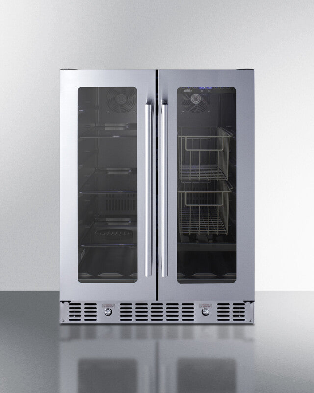 24" Built-in Dual-zone Produce Refrigerator, ADA Compliant - (ALFD24WBVCSSPANTRY)