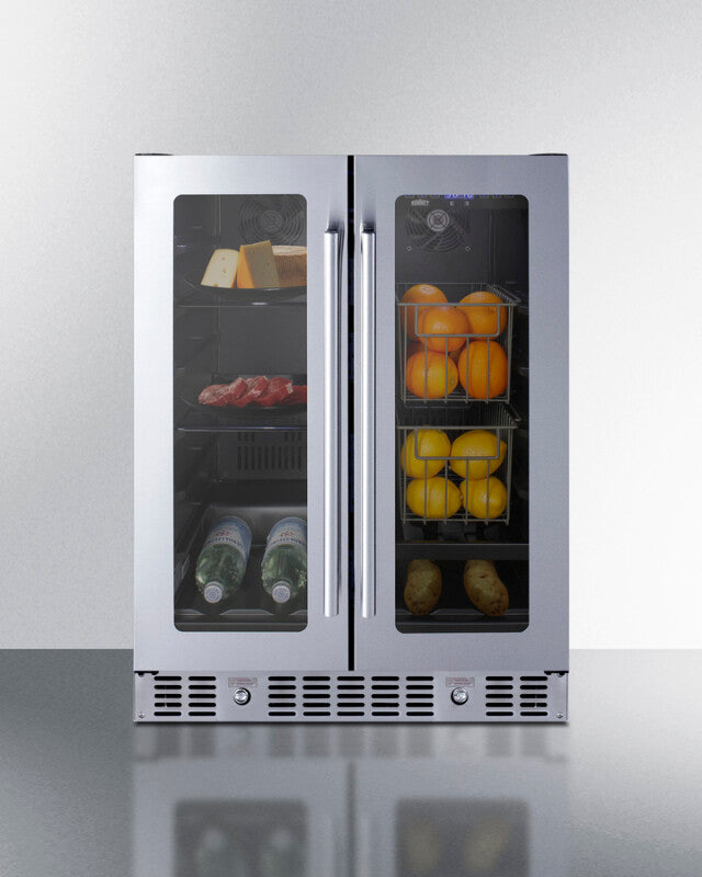 24" Built-in Dual-zone Produce Refrigerator, ADA Compliant - (ALFD24WBVCSSPANTRY)