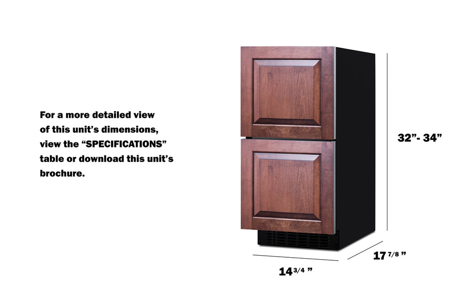 15" Wide 2-drawer All-refrigerator, ADA Compliant (panels Not Included) - (ASDR1524PNR)