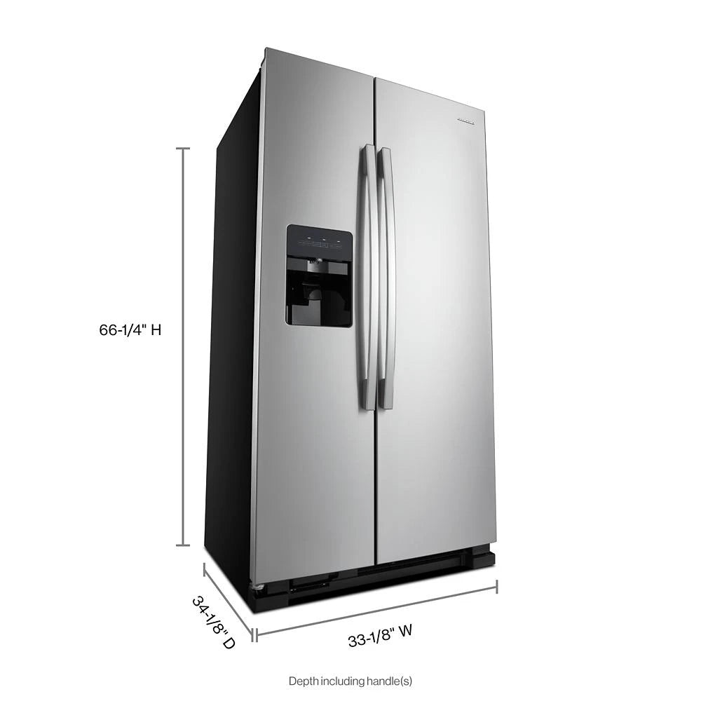 33-inch Side-by-Side Refrigerator with Dual Pad External Ice and Water Dispenser - (ASI2175GRS)