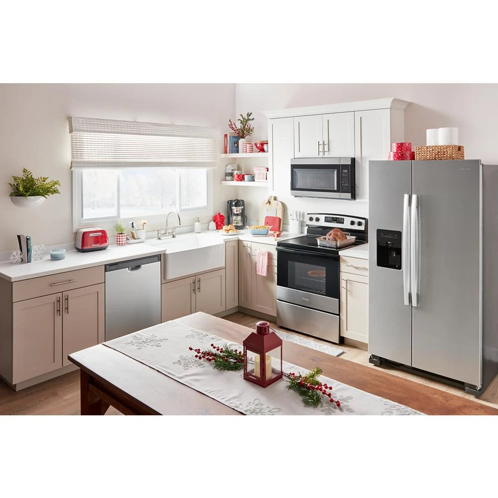36-inch Side-by-Side Refrigerator with Dual Pad External Ice and Water Dispenser - (ASI2575GRS)