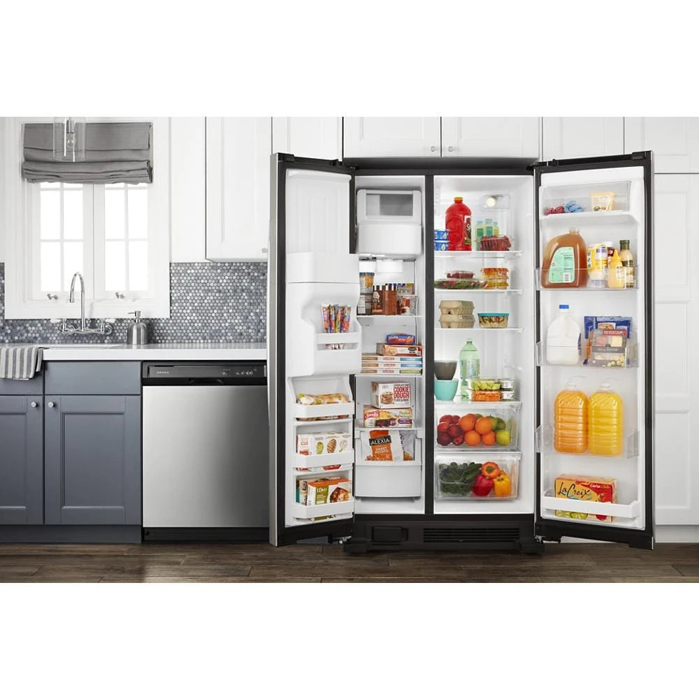 36-inch Side-by-Side Refrigerator with Dual Pad External Ice and Water Dispenser - (ASI2575GRS)