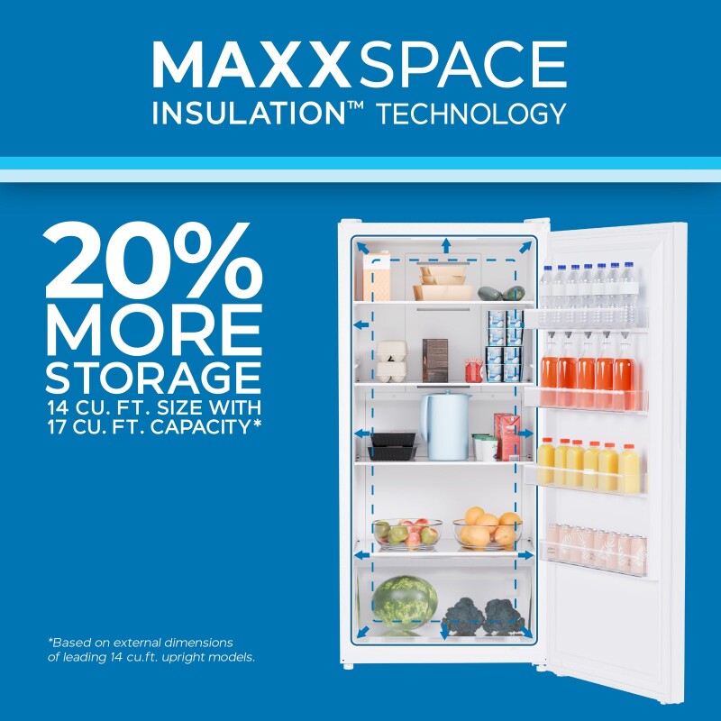 MAXX Insulation Garage Ready 17 cu. ft. Frost Free Convertible Upright Freezer/Refrigerator E-STAR - (AV170VFLJM0W) - AVANTI