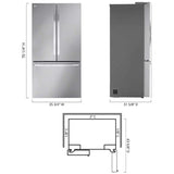 LG LRFLC2706S 36 in. 26.5 cu. ft. Smart Counter Depth French Door Refrigerator with Internal Water Dispenser - Stainless Steel