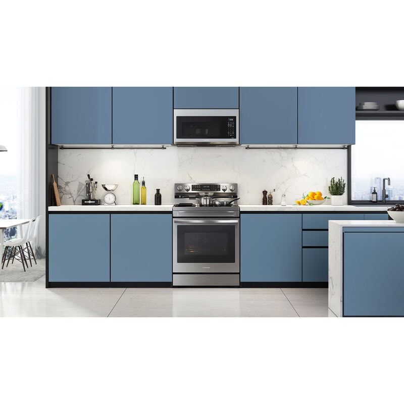 Samsung NE63D6711SR 30 in. 6.3 cu. ft. Smart Air-Fry True European Convection Electric Range with Radiant Burners & Griddle - Stainless Steel