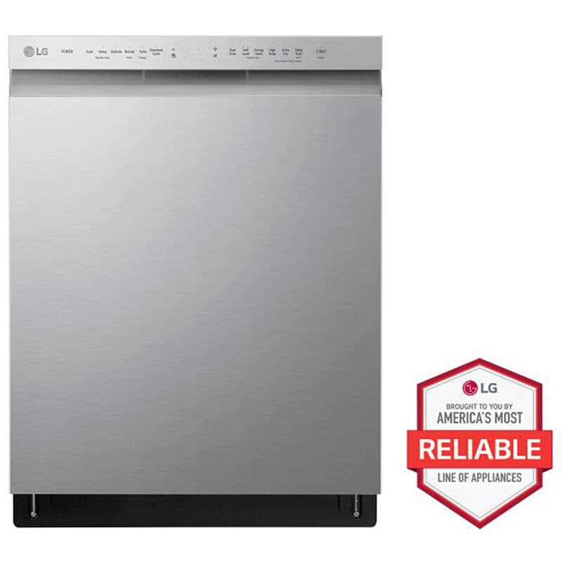 LG ADFD5448AT 24 in. Front Control Smart Dishwasher with 48 dBa Sound Level & Pocket - Stainless Steel