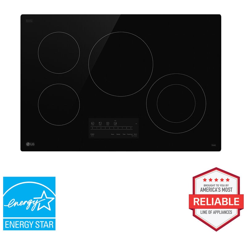LG CBEW3013BE 30 in. 4-Burner Smart Electric Cooktop with Simmer Burner - Black