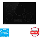 LG CBEW3013BE 30 in. 4-Burner Smart Electric Cooktop with Simmer Burner - Black
