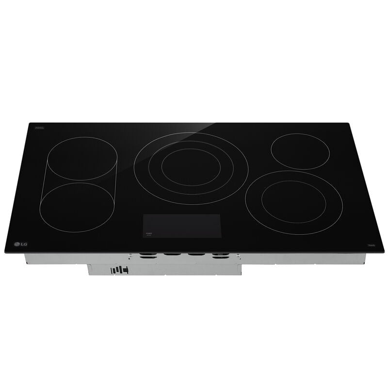 LG CBEW3617BE 36 in. 5-Burner Smart Electric Cooktop with UltraHeat, Simmer Burner & Power Burner - Black