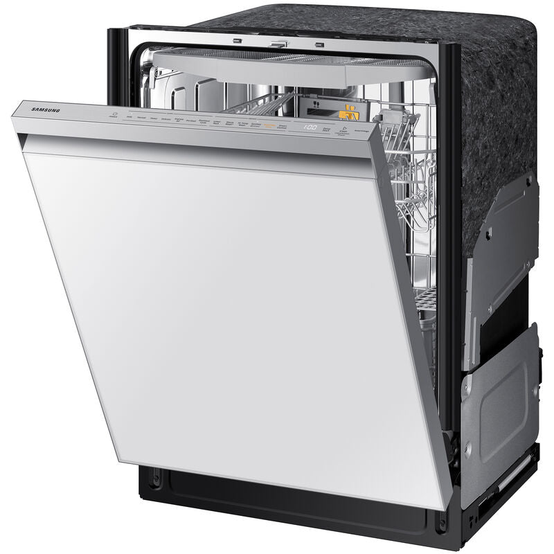 Samsung DW80BB707012 Bespoke 24 in. Top Control Smart Dishwasher with 42 dBa Sound Level, 3rd-Rack, Smart Dry & Pocket - White Glass
