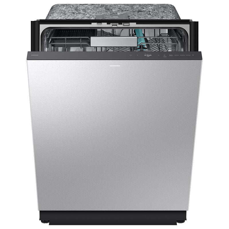 Samsung DW90F89P0USR Bespoke 24 in. Top Control Smart Dishwasher with 38 dBA Sound Level, 3rd-Rack, Smart Dry with AutoRelease Door - Fingerprint Resistant Stainless Steel