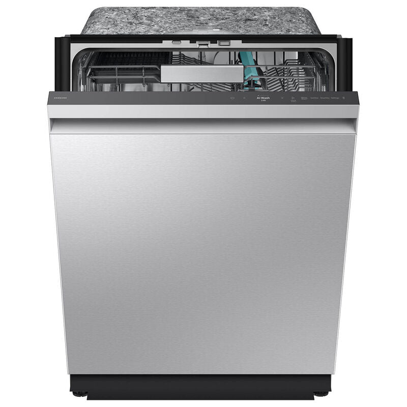 Samsung DW90F89T0USR Bespoke 24 in. Top Control Smart Dishwasher with 38 dBA Sound Level, 3rd-Rack, Smart Dry with AutoRelease Door & Pocket Handle - Fingerprint Resistant Stainless Steel