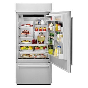 KitchenAid 36 in. Built-In 20.9 cu. ft. Counter Depth Bottom Freezer Refrigerator with Ice Maker Right Hinged - Stainless Steel