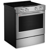 KitchenAid 30 in. 5.3 cu. ft. Smart Air-Fry Standard Convection Slide-In Electric Range with Radiant Burners - Stainless Steel with PrintShield Finish