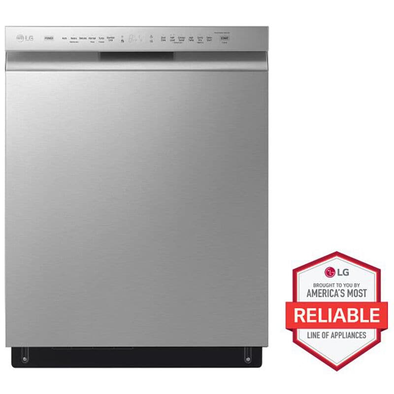LG LDFN4542S 24 in. Front Control Dishwasher with 48 dBa Sound Level, 3rd-Rack, Dynamic Dry & Pocket - PrintProof Stainless Steel