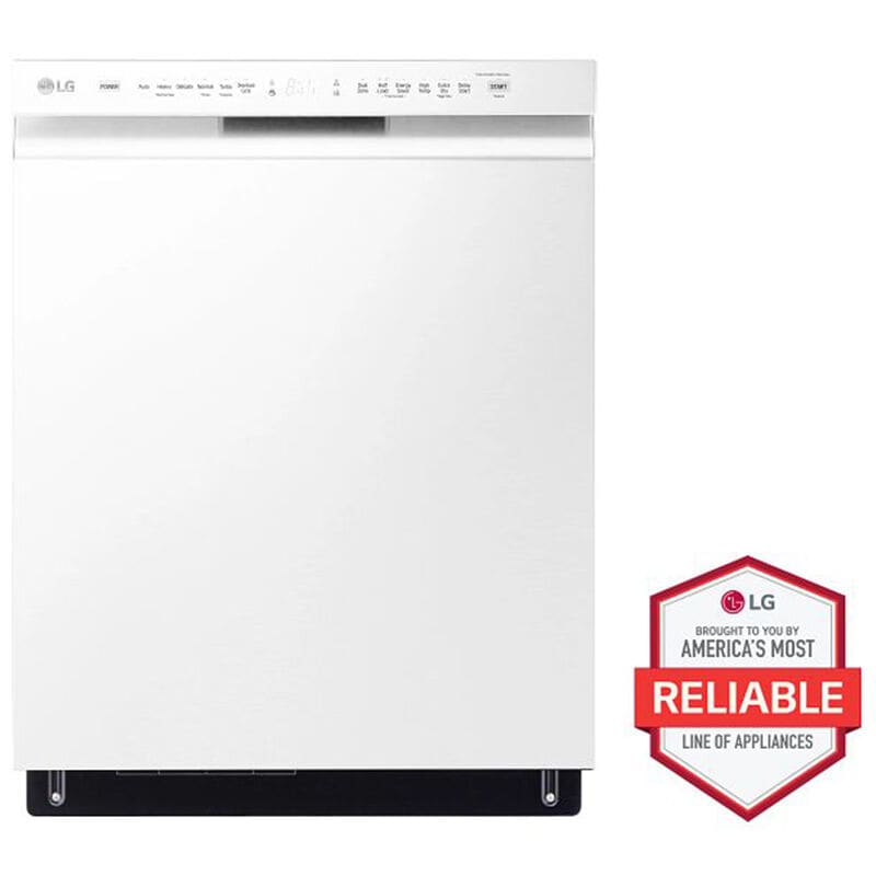 LG LDFN4542W 24 in. Front Control Dishwasher with 48 dBa Sound Level, 3rd-Rack, Dynamic Dry & Pocket - White