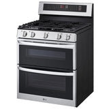 LG LDGL6924S 30 in. 6.9 cu. ft. Smart Air Fry True European Convection Double Oven Gas Range with 5 Sealed Burners - Stainless Steel