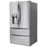 LG LMXS28626S 36 in. 27.8 cu. ft. Smart 4-Door French Door Refrigerator with Ice & Water Dispenser - Stainless Steel
