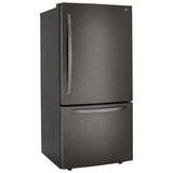 LG LRDCS2603D 33 in. 25.5 cu. ft. Bottom Freezer Refrigerator with Ice Maker - PrintProof Black Stainless Steel