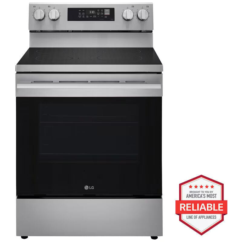 LG LREN6323YE 30 in. 6.3 cu. ft. Smart Air-Fry True European Convection Electric Range with Radiant Burners Stainless Steel