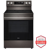 LG LREN6323ZE 30 in. 6.3 cu. ft. Smart Air-Fry True European Convection Electric Range with Radiant Burners - Black Stainless Steel