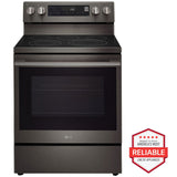 LG LREN6325ZE 30 in. 6.3 cu. ft. Smart Air-Fry True European Convection Electric Range with Radiant Burners - Black Stainless Steel