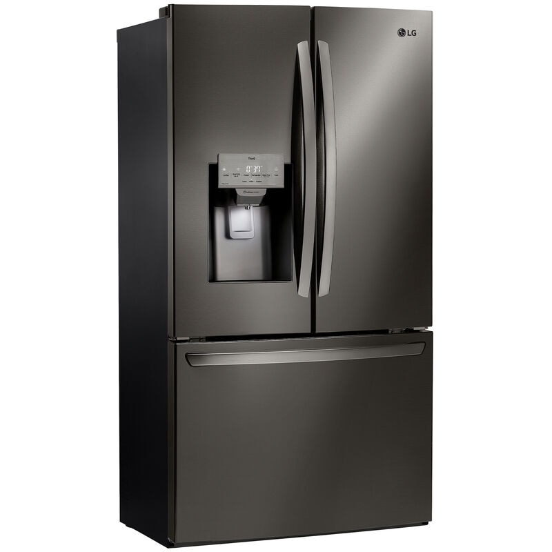 LG LRFS28XBD 36 in. 27.7 cu. ft. Smart French Door Refrigerator with Ice & Water Dispenser - PrintProof Black Stainless Steel