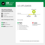 LG LRTLS2403S 33 in. 23.8 cu. ft. Top Freezer Refrigerator with Internal Water Dispenser - Stainless Steel