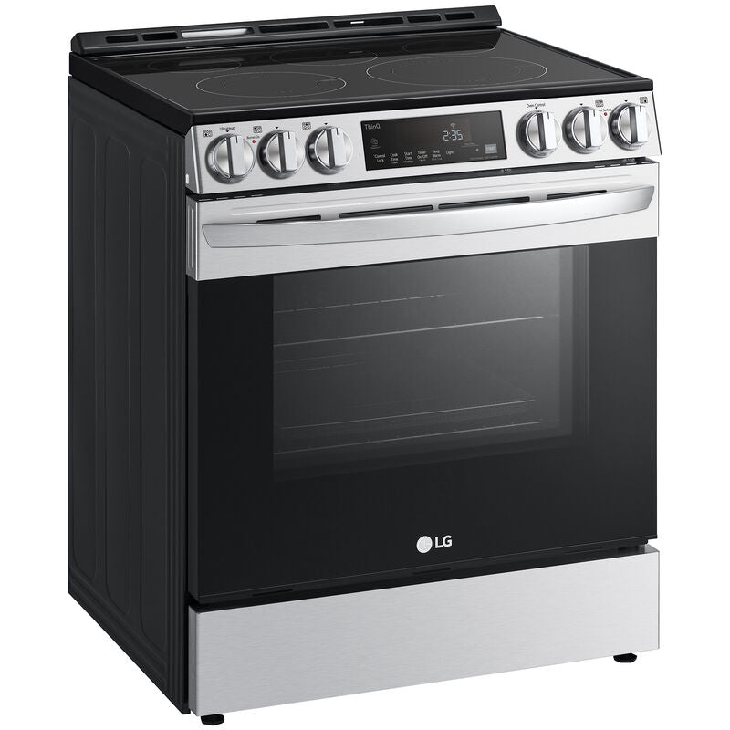 LG LSEL6333F 30 in. 6.3 cu. ft. Smart Air Fry True European Convection Slide-In Electric Range with Radiant Burners - PrintProof Stainless Steel