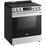LG LSEL6333F 30 in. 6.3 cu. ft. Smart Air Fry True European Convection Slide-In Electric Range with Radiant Burners - PrintProof Stainless Steel